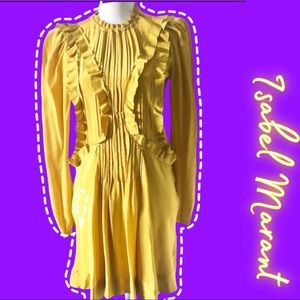 Isabel Marant Salvia Silk Dress with Ruffles
